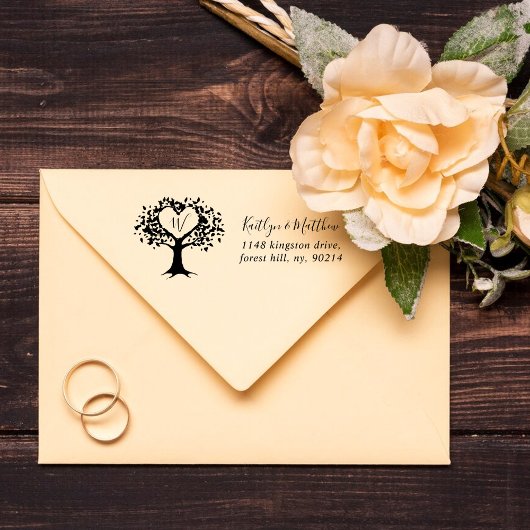 Het Collectie van de Rustic Heart BWedding Zelfinktende Stempel