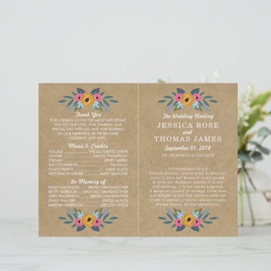 Het Collectie van de Rustic Kraft Floral Wreath We (Staand voorkant)