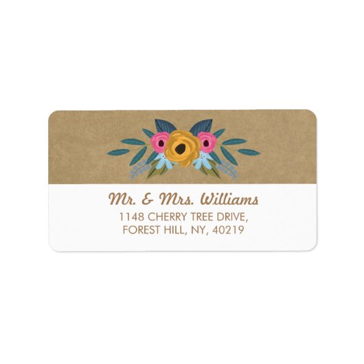 Het Collectie van de Rustic Kraft Floral Wreath We Etiket (Voorkant)