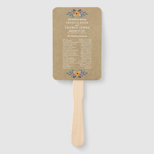 Het Collectie van de Rustic Kraft Floral Wreath We Handwaaier (Voorkant)