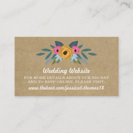 Het Collectie van de Rustic Kraft Floral Wreath We Informatiekaartje