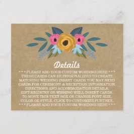 Het Collectie van de Rustic Kraft Floral Wreath We Informatiekaartje