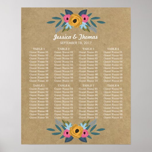 Het Collectie van de Rustic Kraft Floral Wreath We Poster (Voorkant)