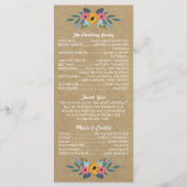 Het Collectie van de Rustic Kraft Floral Wreath We Programmakaart (Achterkant)