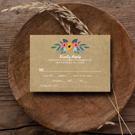 Het Collectie van de Rustic Kraft Floral Wreath We RSVP Kaartje