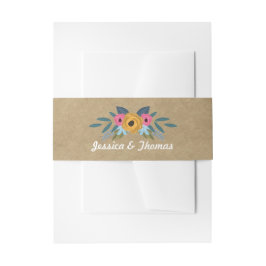 Het Collectie van de Rustic Kraft Floral Wreath We Uitnodigingen Wikkel