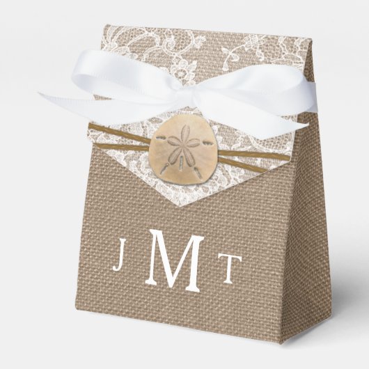 Het Collectie van de Rustic Sand Dollar Beach Wedd Bedankdoosjes (Voorkant Zijde)