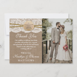 Het Collectie van de Rustic Sand Dollar Beach Wedd Bedankkaart