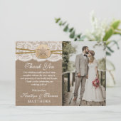 Het Collectie van de Rustic Sand Dollar Beach Wedd Bedankkaart (Staand voorkant)