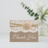 Het Collectie van de Rustic Sand Dollar Beach Wedd Briefkaart (Staand voorkant)
