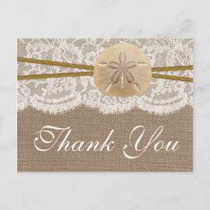 Het Collectie van de Rustic Sand Dollar Beach Wedd Briefkaart