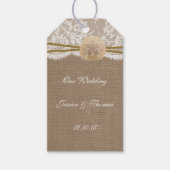 Het Collectie van de Rustic Sand Dollar Beach Wedd Cadeaulabel (Voorkant)