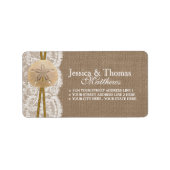 Het Collectie van de Rustic Sand Dollar Beach Wedd Etiket (Voorkant)