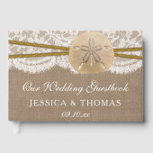 Het Collectie van de Rustic Sand Dollar Beach Wedd Gastenboek (Voorkant)