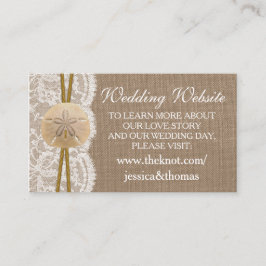 Het Collectie van de Rustic Sand Dollar Beach Wedd Informatiekaartje