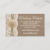 Het Collectie van de Rustic Sand Dollar Beach Wedd Informatiekaartje (Voorkant)