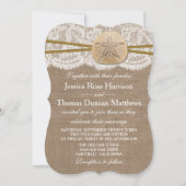 Het Collectie van de Rustic Sand Dollar Beach Wedd Kaart (Voorkant)