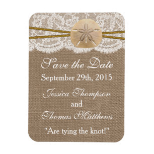 Het Collectie van de Rustic Sand Dollar Beach Wedd Magneet