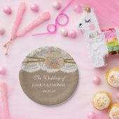 Het Collectie van de Rustic Sand Dollar Beach Wedd Papieren Bordje (Feest)