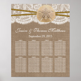 Het Collectie van de Rustic Sand Dollar Beach Wedd Poster