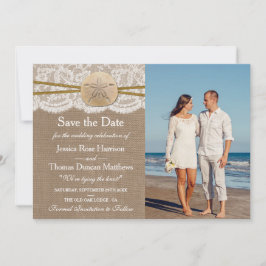 Het Collectie van de Rustic Sand Dollar Beach Wedd Save The Date