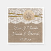 Het Collectie van de Rustic Sand Dollar Beach Wedd Servetten (Voorkant)