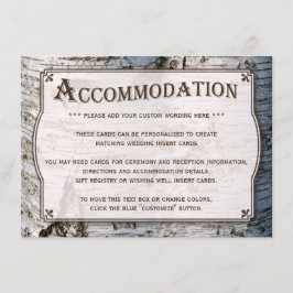 Het Collectie van de Rustic Silver Birch Tree Wedd Informatiekaartje