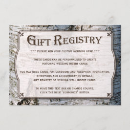 Het Collectie van de Rustic Silver Birch Tree Wedd Informatiekaartje