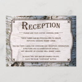 Het Collectie van de Rustic Silver Birch Tree Wedd Informatiekaartje