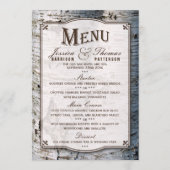 Het Collectie van de Rustic Silver Birch Tree Wedd Menu (Voorkant)