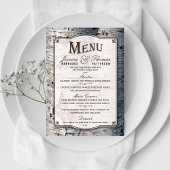 Het Collectie van de Rustic Silver Birch Tree Wedd Menu