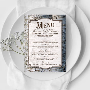 Het Collectie van de Rustic Silver Birch Tree Wedd Menu