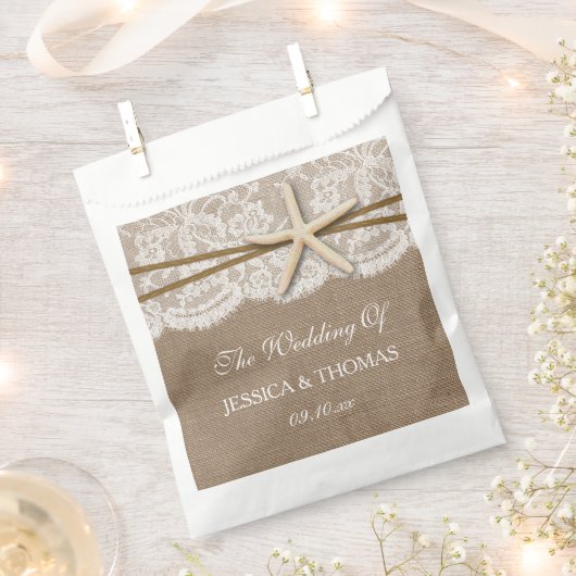 Het Collectie van de Rustic Starfish Beach Wedding Bedankzakje (Geknipt)