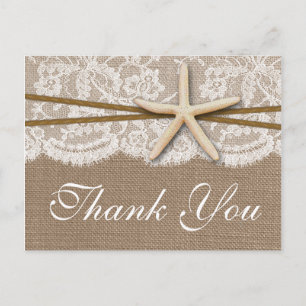 Het Collectie van de Rustic Starfish Beach Wedding Briefkaart