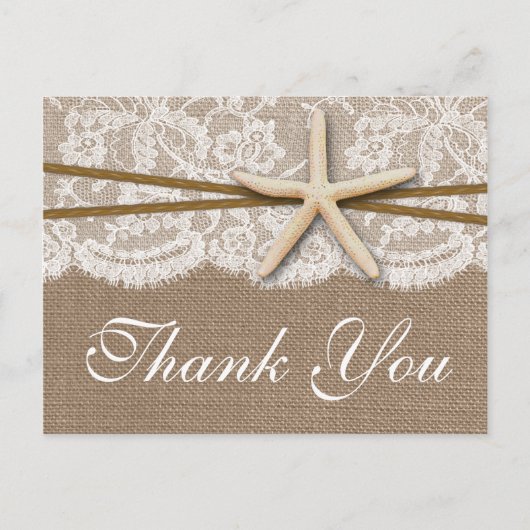 Het Collectie van de Rustic Starfish Beach Wedding Briefkaart (Voorkant)