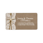 Het Collectie van de Rustic Starfish Beach Wedding Etiket (Voorkant)