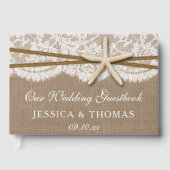 Het Collectie van de Rustic Starfish Beach Wedding Gastenboek (Voorkant)