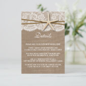 Het Collectie van de Rustic Starfish Beach Wedding Informatiekaartje (Staand voorkant)