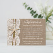 Het Collectie van de Rustic Starfish Beach Wedding Informatiekaartje (Staand voorkant)