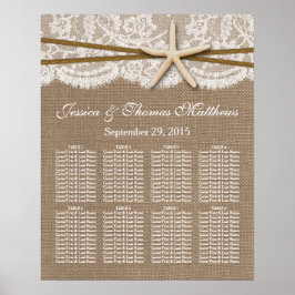 Het Collectie van de Rustic Starfish Beach Wedding Poster