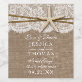 Het Collectie van de Rustic Starfish Beach Wedding Wijn Etiket (Enkel label)