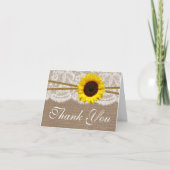 Het Collectie van de Rustic Sunflower Wedding Bedankkaart (Voorkant)
