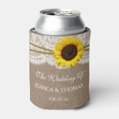 Het Collectie van de Rustic Sunflower Wedding Blikjeskoeler (Blikje Voorkant)