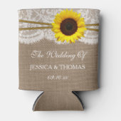 Het Collectie van de Rustic Sunflower Wedding Blikjeskoeler (Voorkant)