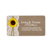 Het Collectie van de Rustic Sunflower Wedding Etiket (Voorkant)
