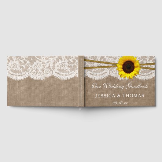 Het Collectie van de Rustic Sunflower Wedding Gastenboek (Volledig)