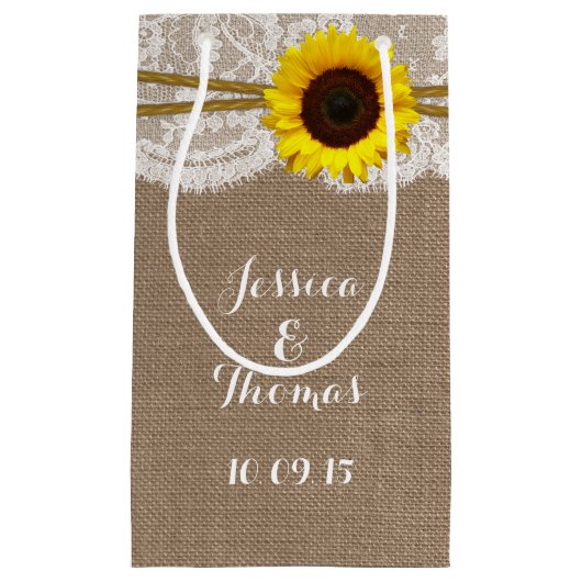 Het Collectie van de Rustic Sunflower Wedding Klein Cadeauzakje (Voorkant)