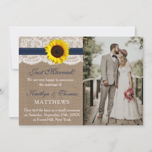Het Collectie van de Rustic Sunflower Wedding - ma Aankondiging (Voorkant)