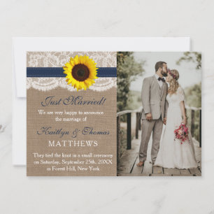 Het Collectie van de Rustic Sunflower Wedding - ma Aankondiging