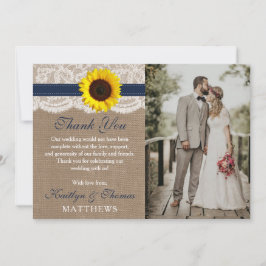 Het Collectie van de Rustic Sunflower Wedding - ma Bedankkaart